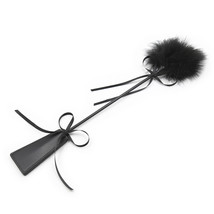 PU Leather Whip Flogger Handle Spanking With Black Bow Ribbon - $18.00