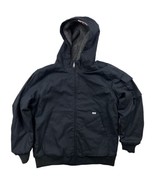 Lee Mens Jacket Workwear Bomber Sherpa Lined Hooded Durable Canvas XL Black - $29.69