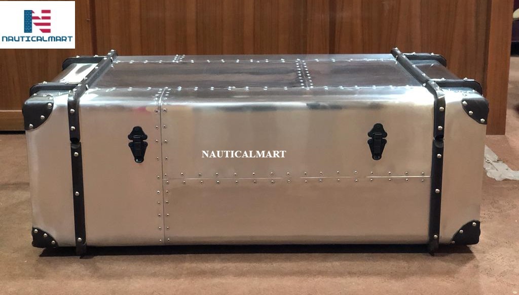 NauticalMart Richard&#39;s Trunk Coffee Table Aviation Decor Vintage Aviator... - $1,299.00