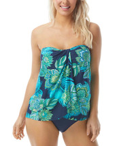 Coco Reef Womens Contours Clarity Bandeau Tankini Swim Top,Blue,36D - £43.42 GBP