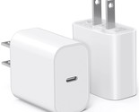 Usb C Wall Charger, 2-Pack 20W Fast Charger Block, Type C Pd Power Deliv... - £20.74 GBP