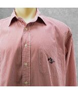 Polo Ralph Lauren Elliott Red White Striped Button Shirt Anchor Logo Men... - $528.07 MXN