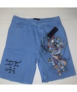 NWT Ed Hardy Blue Men’s Fleece Athletic Short with Dragon Design Blue Si... - $840.70 MXN