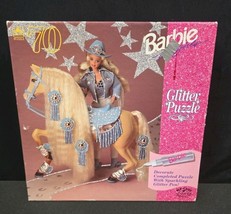 Barbie Glitter Jigsaw Puzzle  70 Piece Golden 1998 Vintage Sealed NIB 11... - $374.48 MXN