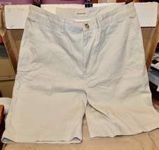 Classic Twill Shorts Mens 36 Flat Front 10&quot; inseam Stone St. John&#39;s Bay NWT 244R - £18.37 GBP