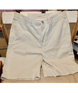 Classic Twill Shorts Mens 36 Flat Front 10&quot; inseam Stone St. John&#39;s Bay ... - $436.96 MXN