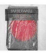 Farberware Flannel Back Red Tablecloth 52&quot; X 70&quot; Oblong Indoor Outdoor Use - £9.15 GBP