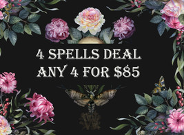 DISCOUNTS TO $85 4 27X SPELL DEAL PICK ANY 4 FOR $85 DEAL BEST OFFERS MAGICK  - £133.68 GBP