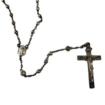 Vintage Nun? Antique Art Nouveau Jugendstil Necklace Sterling Silver Rosary INRI - £97.89 GBP