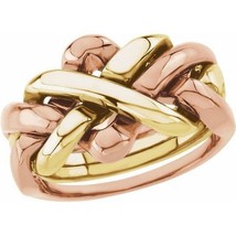 14k Rose and Yellow Gold Men&#39;s 4 Piece Puzzle Ring - £1,618.47 GBP+