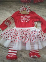 Baby Essentials My First Valentine&#39;s Outfit Size 6 Months 4pc-Brand New-SHIP24HR - £23.16 GBP