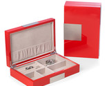 Bey Berk Lacquered &quot;Red&quot; Wood Valet Box with Stainless Steel Accents - £70.73 GBP