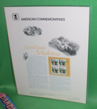 American Commemoratives Gerard David Madonna USPS Stamps Panel 117 Oct. 18 1979 - $9.89