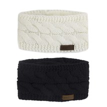 Women Winter Warm Headband Fuzzy Fleece Lined Thick Cable Knit Head Wrap Ear War - £30.04 GBP