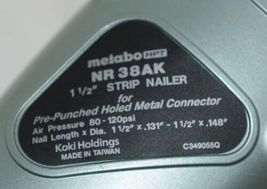 Metabo HPT NR 38AK 1-1/2 Inch Pneumatic Metal Connecting Nailer image 3