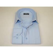 Men's Shirt CASILA Turkey Cotton Blend Long Sleeves 501990-24 Blue Twill Texture image 3