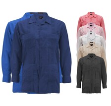 Men&#39;s Guayabera Long Sleeve Button Up Cuban Beach Casual Embroidered Dre... - $25.94+