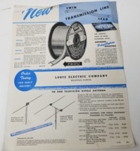 Amphenol Twin Lead Transmission Line Sales Brochure 1953 Dipole Antenna - $15.15