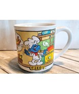 SMURF Mug Wallace Berrie &amp; Co. Coffee Tea Cup 1982 Greedy #1600 Chef Smu... - £4.79 GBP