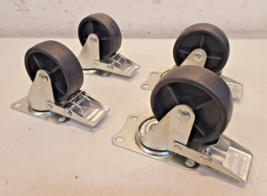 4 Quantity of Heavy Duty Plastic Casters with Brake 3&quot; Diameter (4 Qty) - $42.74