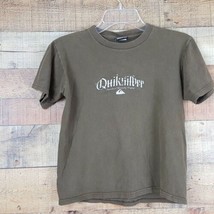Quiksilver T-Shirt Boy&#39;s Size Small 100% Cotton Brown F15 - £6.62 GBP