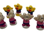 Easter bunny and Chick Cupcake Toppers Cake Toppers lot of 7 pc  1.5 in - £10.55 GBP