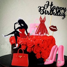 High Heel Cake Decoration Queen Birthday Cake Decoration Lady In Red Cak... - £15.68 GBP