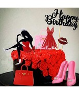 High Heel Cake Decoration Queen Birthday Cake Decoration Lady In Red Cak... - £15.70 GBP