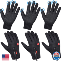 Zhanmai 3 Pairs Outdoor Touchscreen Thermal Waterproof Windproof Gloves ... - $42.31