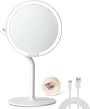 AMIRO Rechargeable Vanity Mirror 6.5&quot; Portable LED Makeup Mirror -- Box Dented - £39.92 GBP