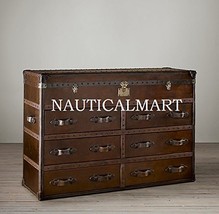 NauticalMart Mayfair Steamer Trunk 6-Drawer Double Chest - Vintage - £2,477.20 GBP