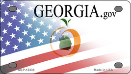 Georgia with American Flag Novelty Mini Metal License Plate Tag - £11.75 GBP
