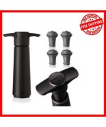 Lightweight Black Wine Saver with 4 Stoppers – Preserve Wine Flavor Eleg... - $55.08 CAD