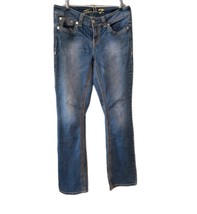 Seven 7  Denim Blue Jeans Slim Boot Size 8 Embroidered Rare - $293.66 MXN