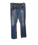 Seven 7  Denim Blue Jeans Slim Boot Size 8 Embroidered Rare - $15.45