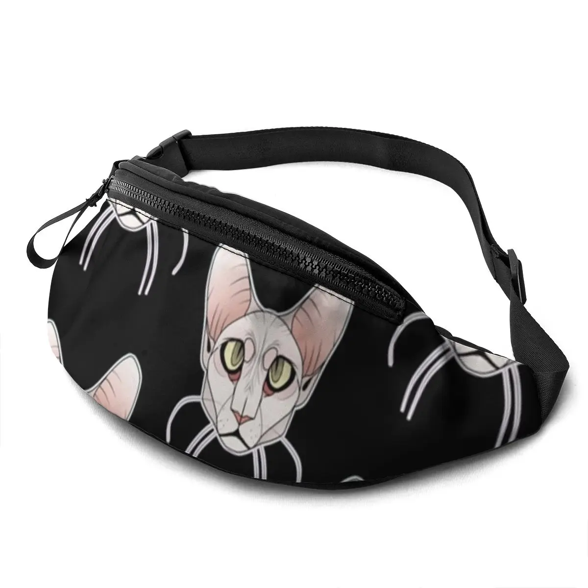 Sphynx Cat Waist Bag Sports Teenagers Waist Pack Polyester Print Fanny Bag - $74.79