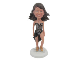 Custom Bobblehead Gorgeous Gal With A Sexy Dress Ready To Have A Blast - Careers - £71.12 GBP