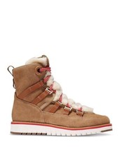 Cole Haan  Womens Zerogrand Flat Hiker Boots W22610 Suede/Ivory Fur/Red - $53.46+