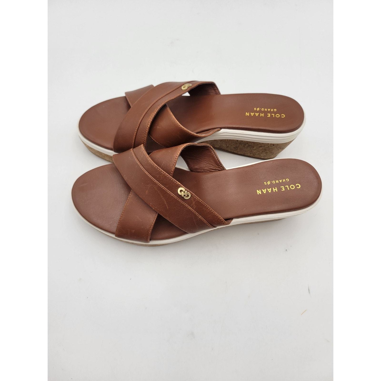 Cole Haan Briella Grand OS Brown Sandal Wedge Slide SZ 8 B Item image 7