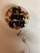 Retractable Badge ID Reel - It’s Fall Y’all On Sparkling Leaves. - $10.89