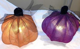 Illuminated Mesh Pumpkins Orange and Purple  6 inches wide - £14.34 GBP