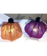 Illuminated Mesh Pumpkins Orange and Purple  6 inches wide - £14.06 GBP