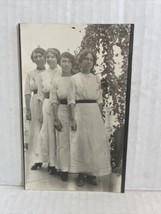 RPPC Postcard 4 Young Ladies Sisters? Same Dress Portrait August 24,1913 - £7.72 GBP