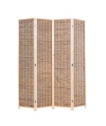 THY COLLECTIBLES Decorative Freestanding Wood Frame Reed Woven 4 Panels ... - $133.69