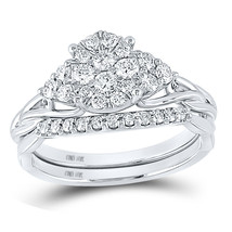 Authenticity Guarantee 
10kt White Gold Round Diamond Bridal Wedding Ring Ban... - £679.38 GBP