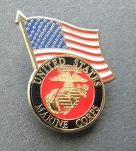 MARINES MARINE CORPS USMC USA FLAG LAPEL PIN BADGE 1.1 INCHES - £4.48 GBP