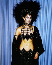 Cher Amazing Black Costume Head Dress Bare Midriff 1980&#39;S 16x20 Canvas G... - $69.99