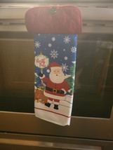 Hanging Kitchen Dish Towel with Pot Holder Top - &quot;Santa - Welcome To The... - £5.50 GBP