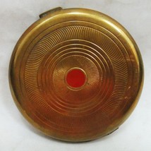 Vintage Coty Makeup Powder Puff Blush Compact Double Air Spun Mirror Brass Red - £30.34 GBP