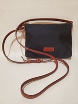 DOONEY &amp; BOURKE Black Nylon Brown Leather Zip Crossbody Bag Purse - £39.10 GBP